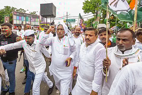 INDIA bloc protest in Patna